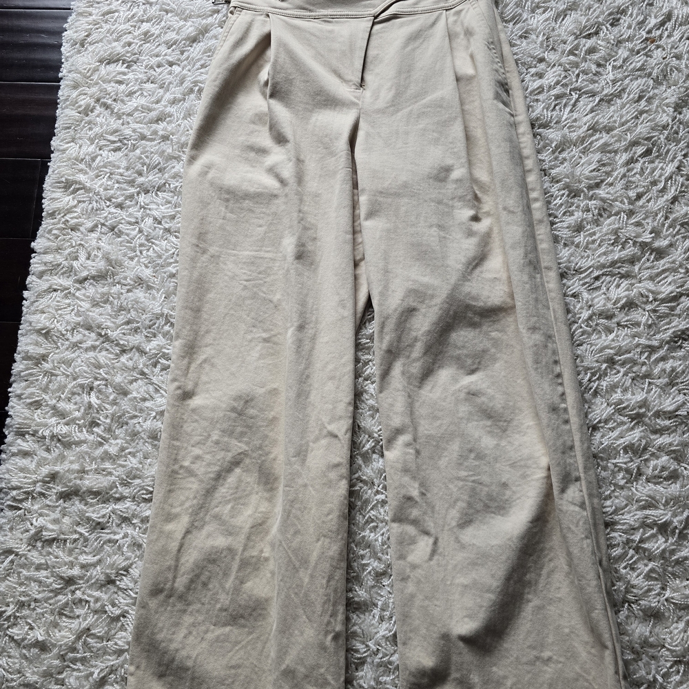 Express Cream Wide-Leg Trousers